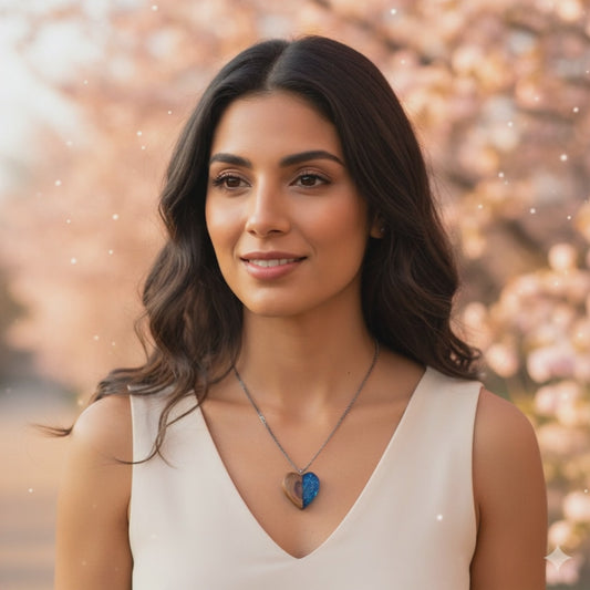 Collier Cœur en Bois et Résine | Création Artisanale et Unique